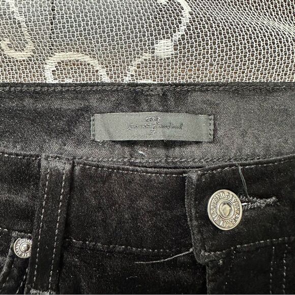 7 For All Mankind Eddie  Straight Crop Black Velvet Jean - Picture 7 of 13
